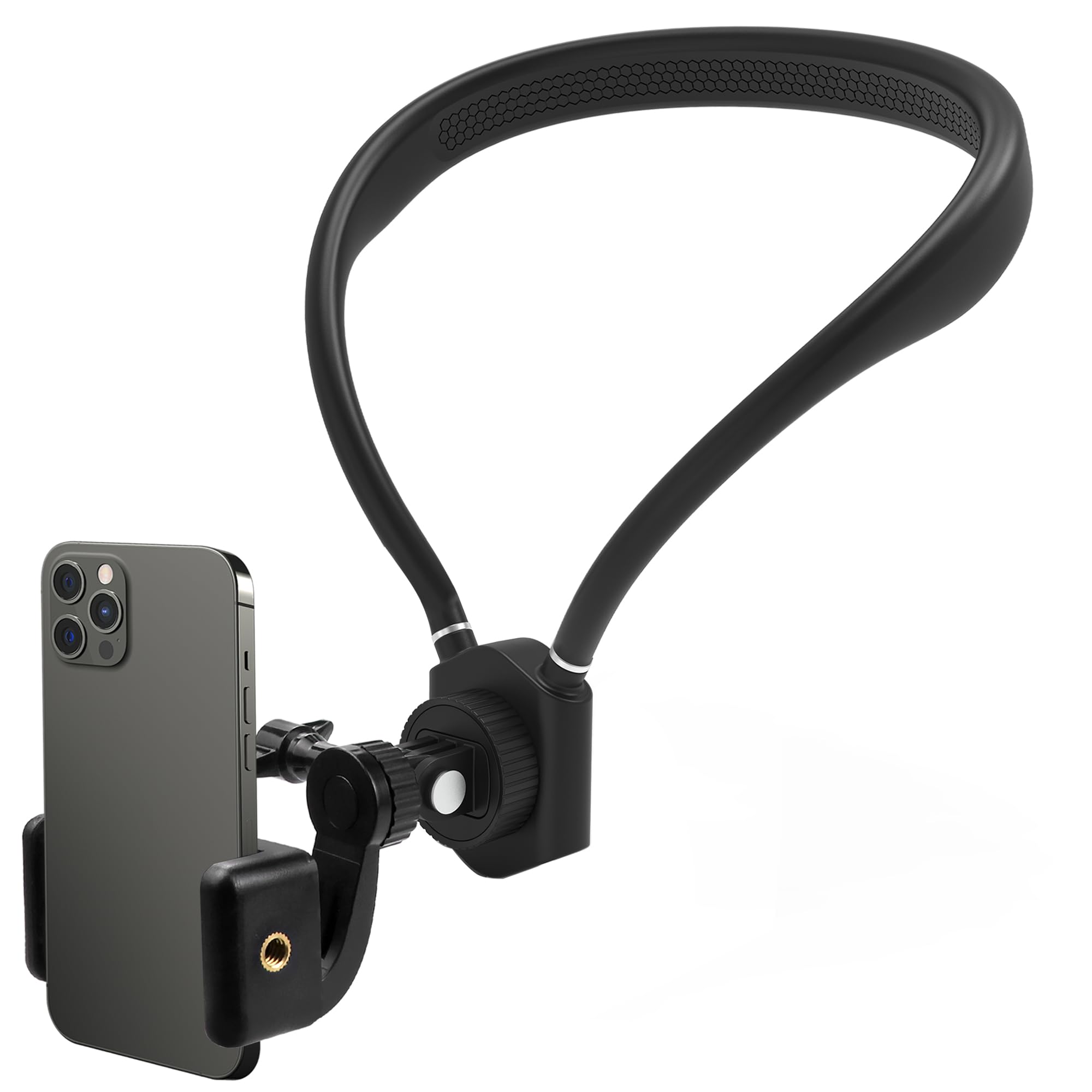 Neck Mount For Phones, Neck Cell Phone Holder Pov/Vlog Selfie Mount Hand Free Phone Neck Holder Chest Stand Strap Video Recordin